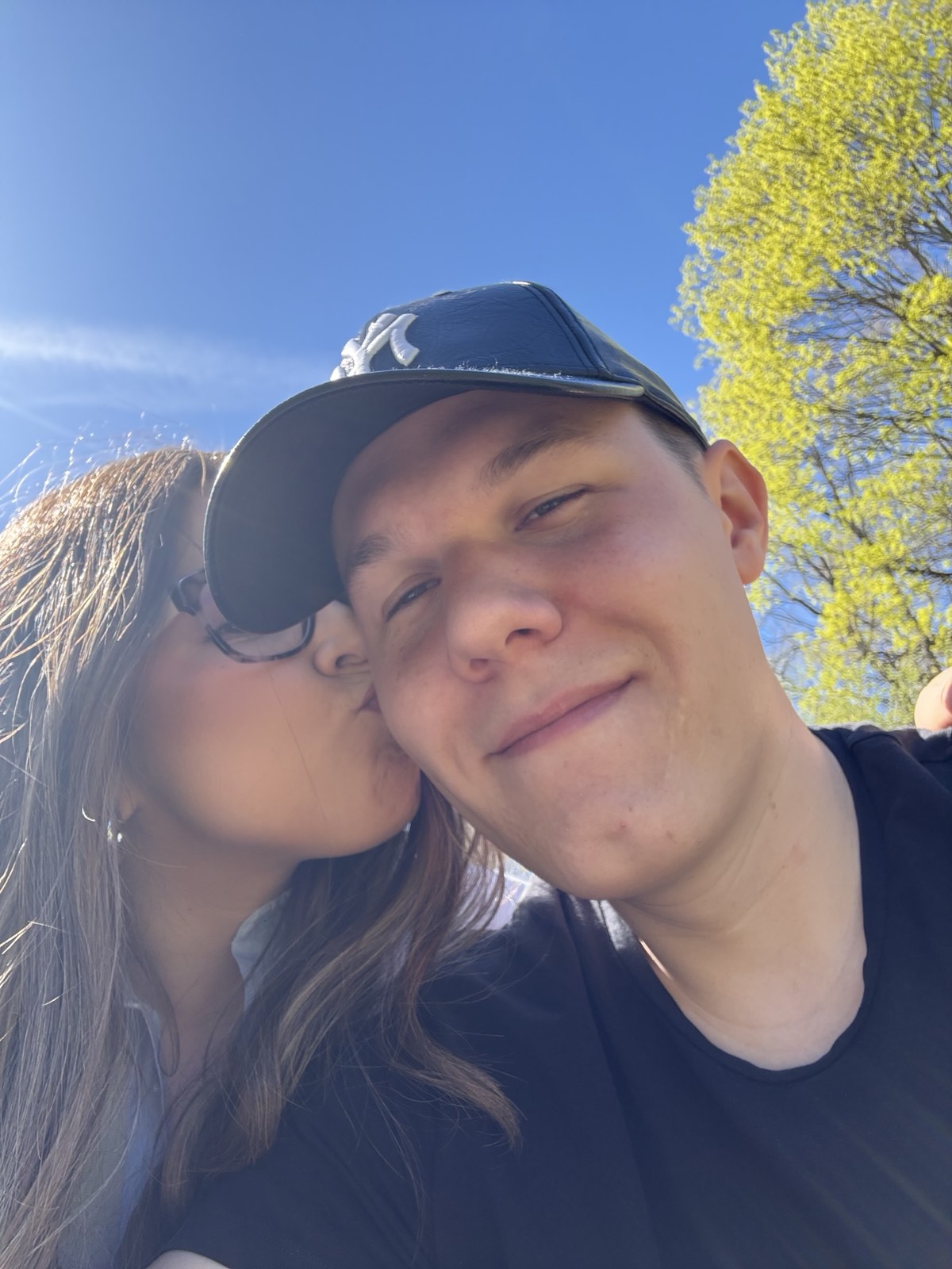 Sara and Aleksandar smiling together